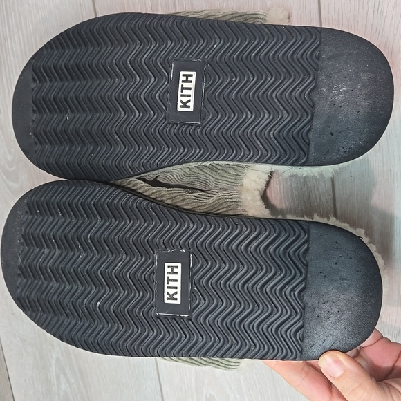 Kith Olive Green Corduroy Shearling-Lined Slip-On Slippers main image 8